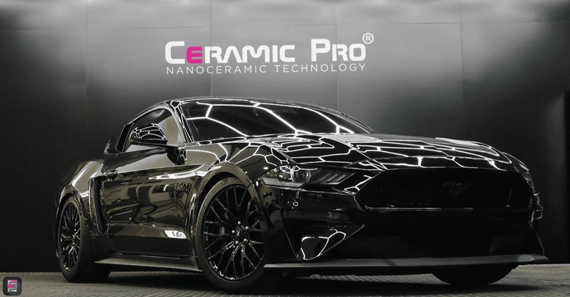 black car with ceramic pro nanoceramic technology